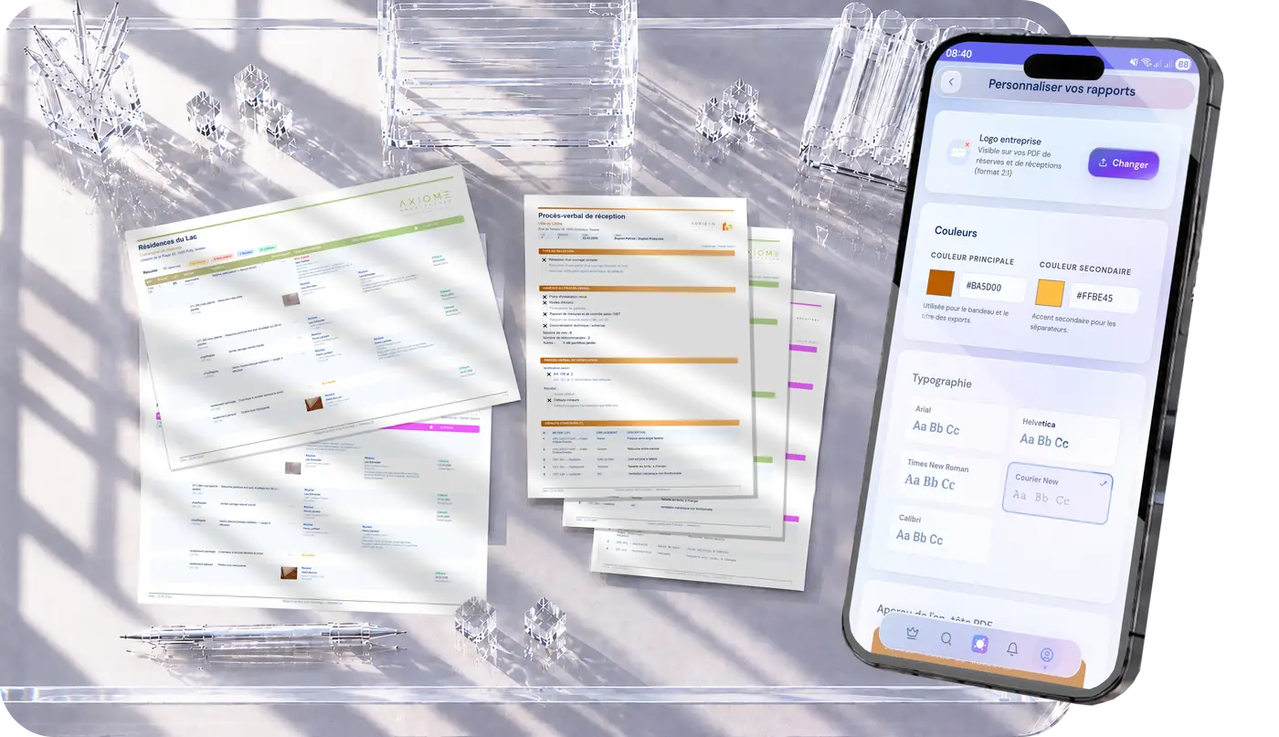 Personnalisation des rapports FinitoApp — logo, couleurs et typographie de votre entreprise